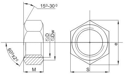 Гайка шестигранна, DIN 934  М14