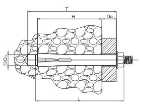 Анкер однорозпорний із гайкою, М6/8х40