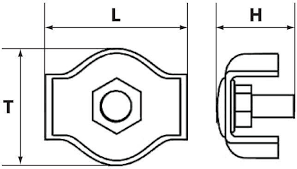 Затискач для троса одинарний "SIMPLEX",  Ø 5,0 мм