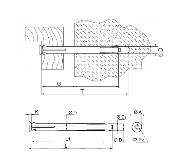Анкер "рамний", Ø10х52