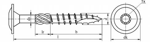 Шуруп конструкційний з пресшайбою, жовтий цинк  6*50 (300 шт/уп)