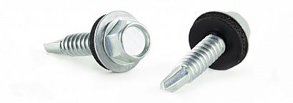 Саморіз із шестигр. головкою, шайбою EPDM і буром по МЕТАЛУ 4,8*19, DIN 7504 K
