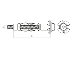 Дюбель MOLLY, металевий  М6/12*52
